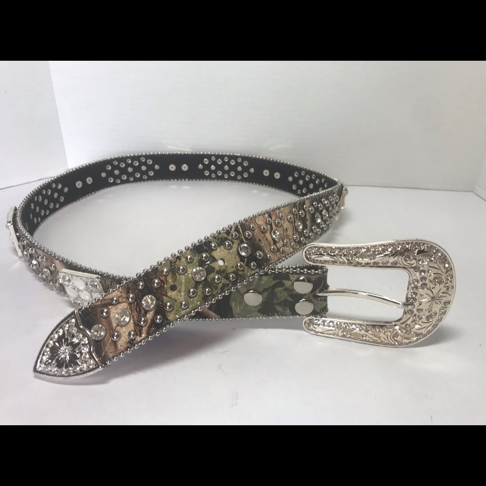 Ladies West Star genuine leather bling belt size L